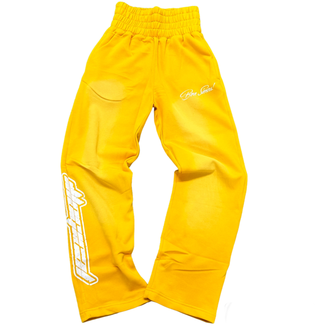 Golden Yellow Double Waistband Sweatpants