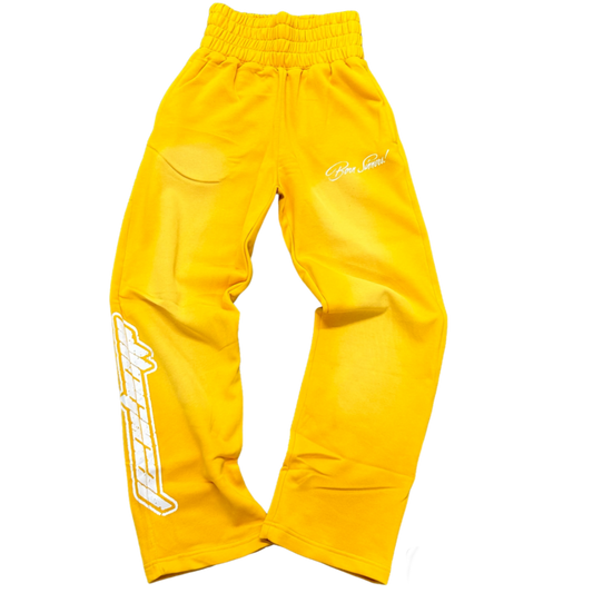 Golden Yellow Double Waistband Sweatpants