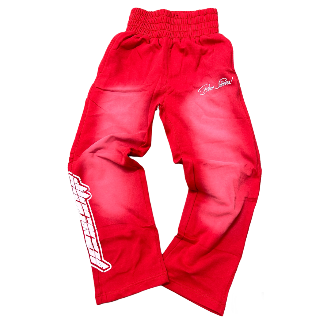 Fire Red Double Waistband Sweats