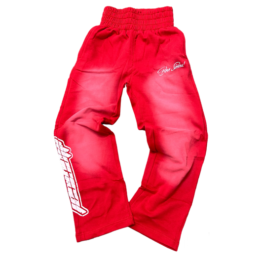 Fire Red Double Waistband Sweats