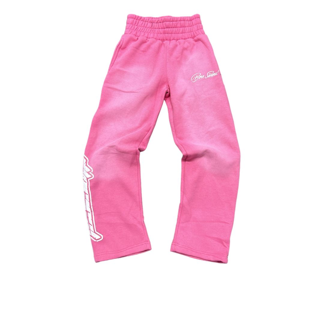 Bubblegum Pink Double Waistband Sweatpants