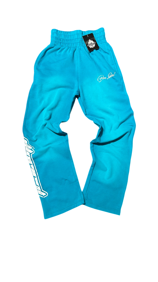 Teal Double Waistband Sweatpants