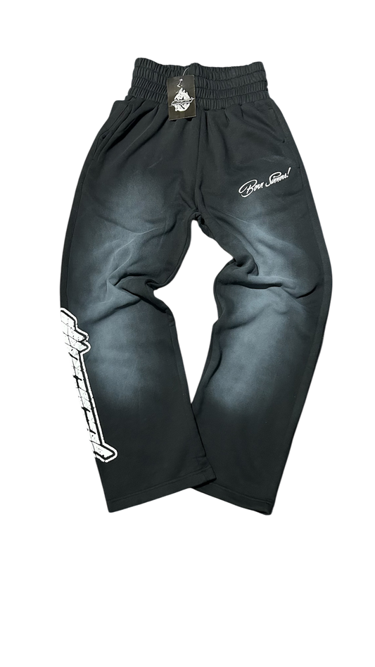 Black Double Waistband Sweatpants