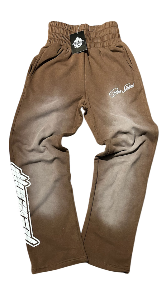 Chocolate Brown Double Waistband Sweatpants