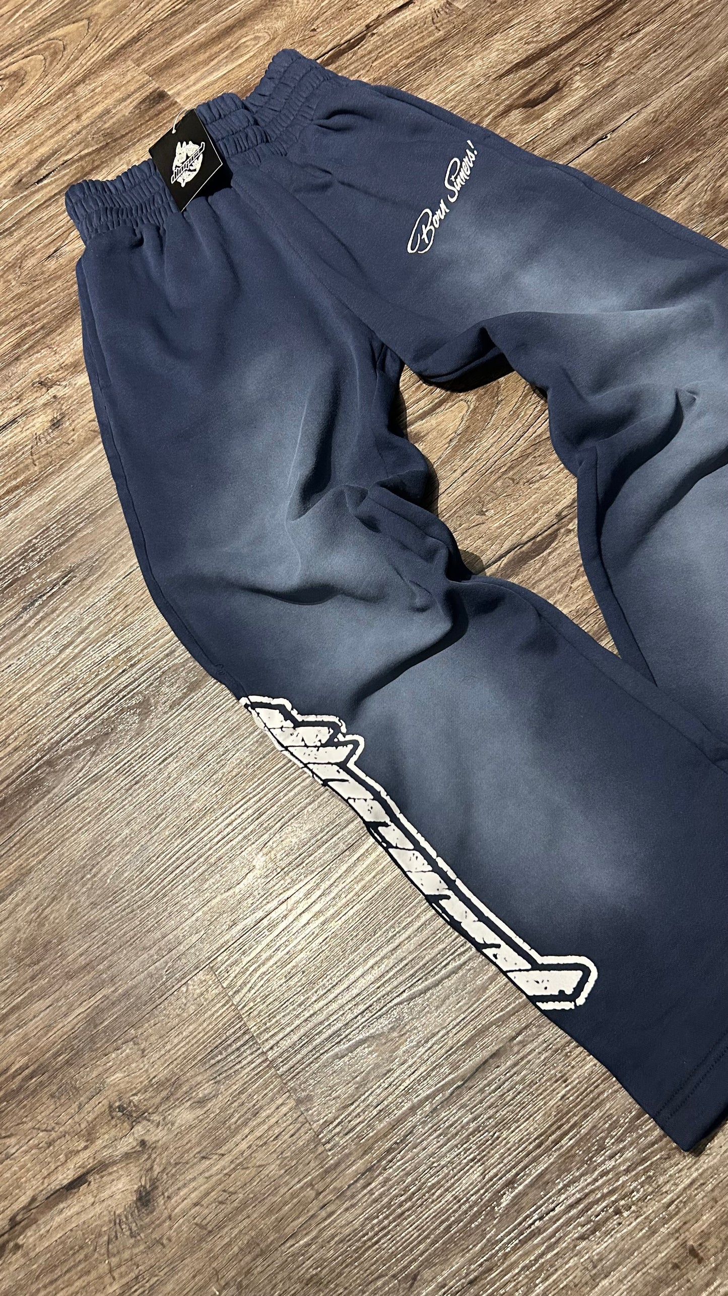 Navy Blue Double Waistband Sweatpants