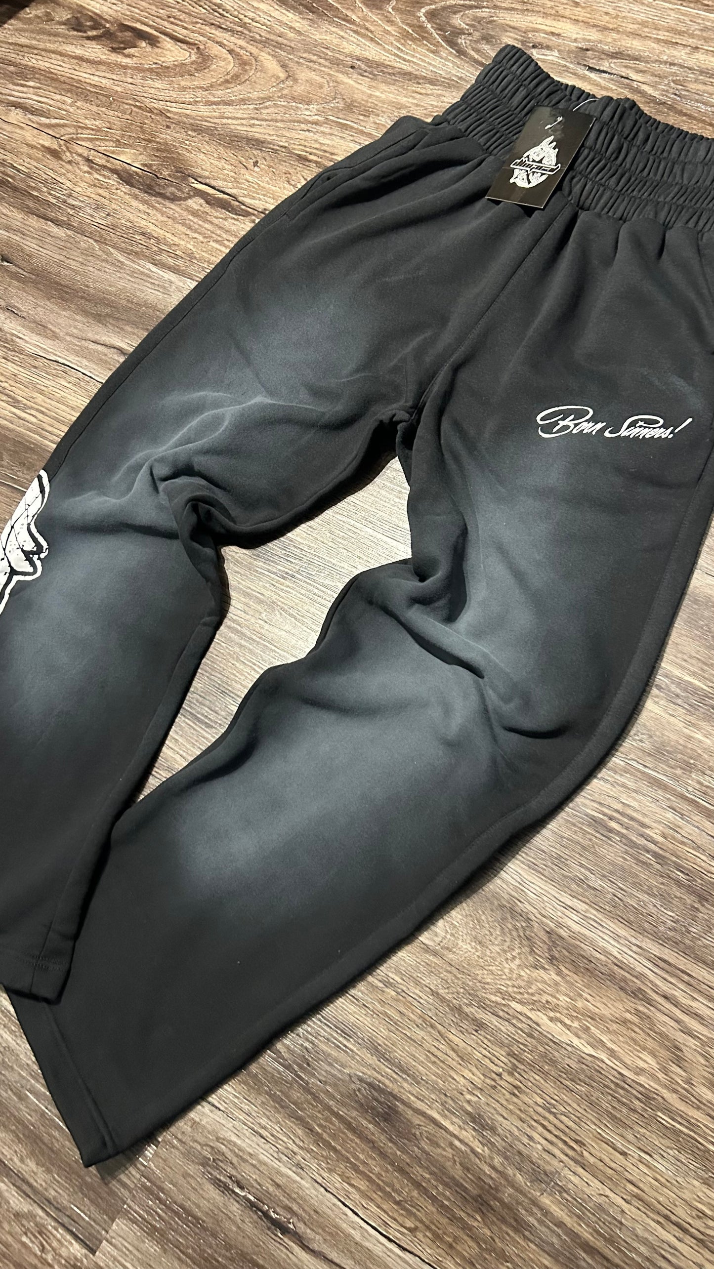 Black Double Waistband Sweatpants