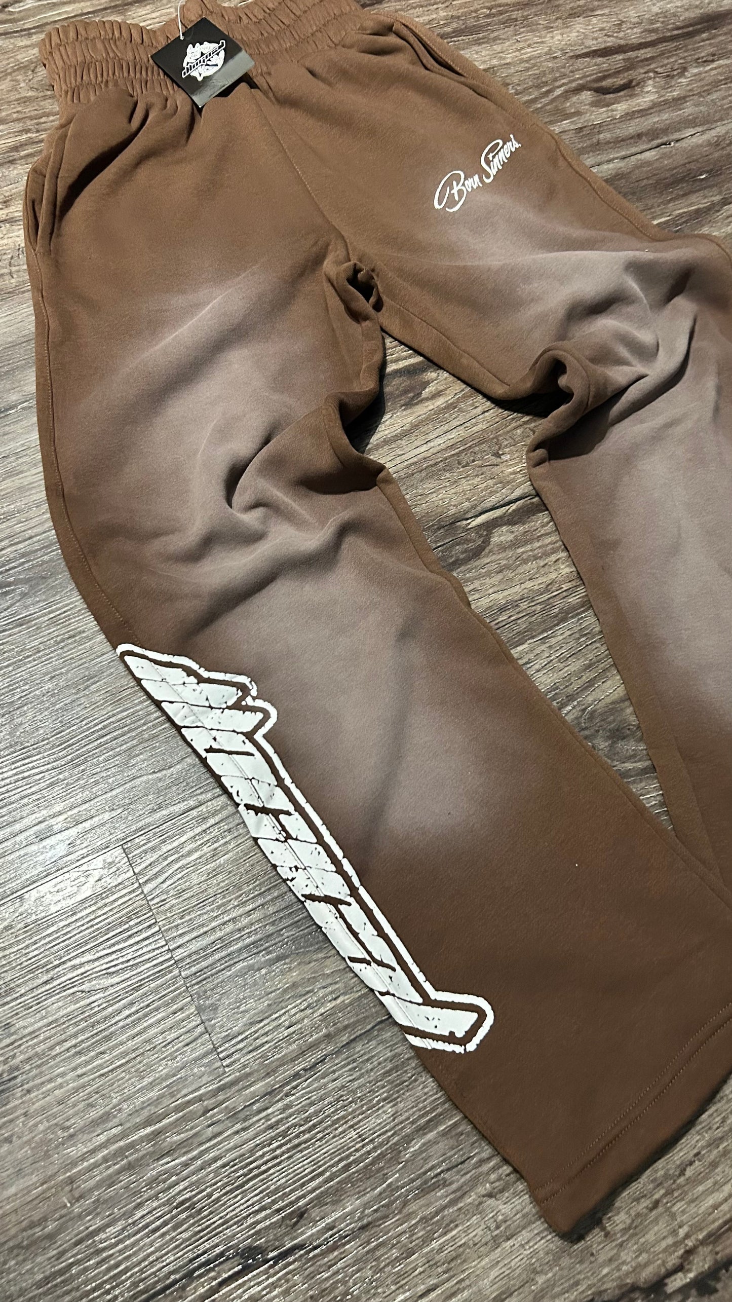 Chocolate Brown Double Waistband Sweatpants