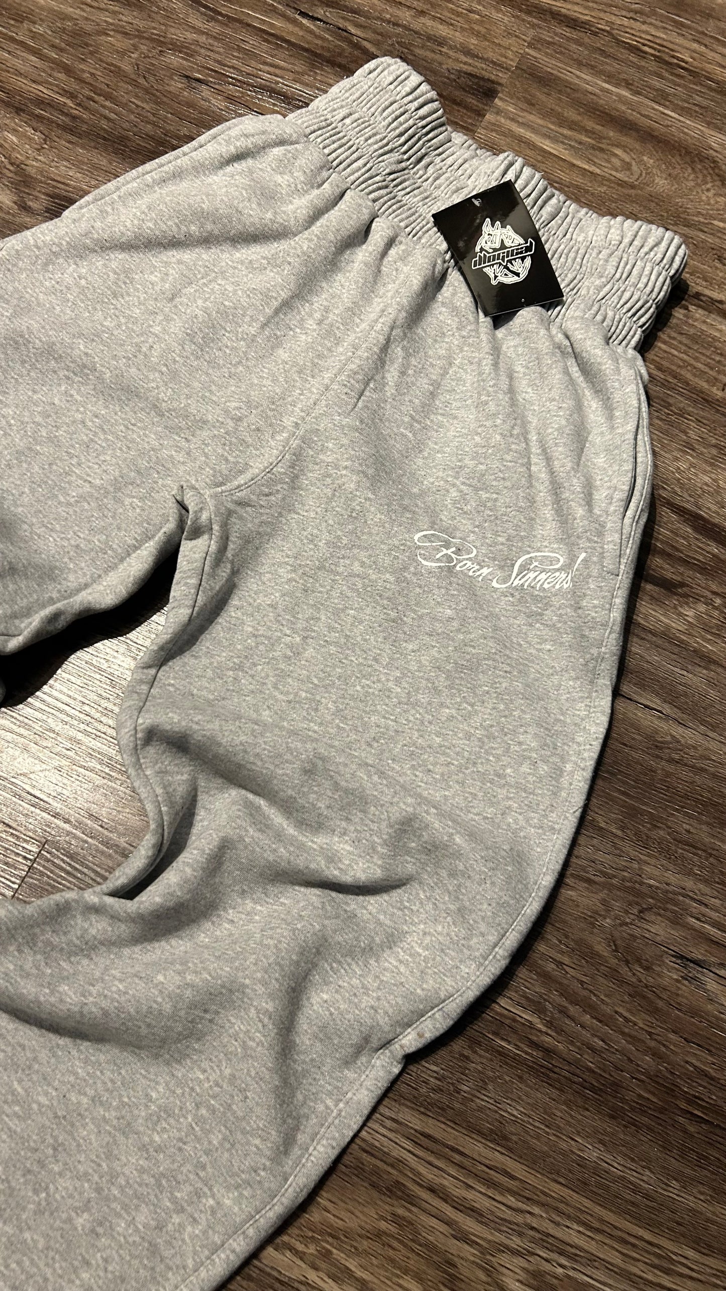 Heather Grey Double Waistband Sweatpants