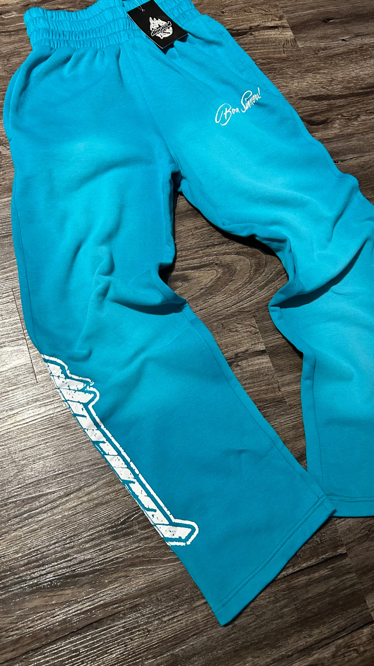 Teal Double Waistband Sweatpants