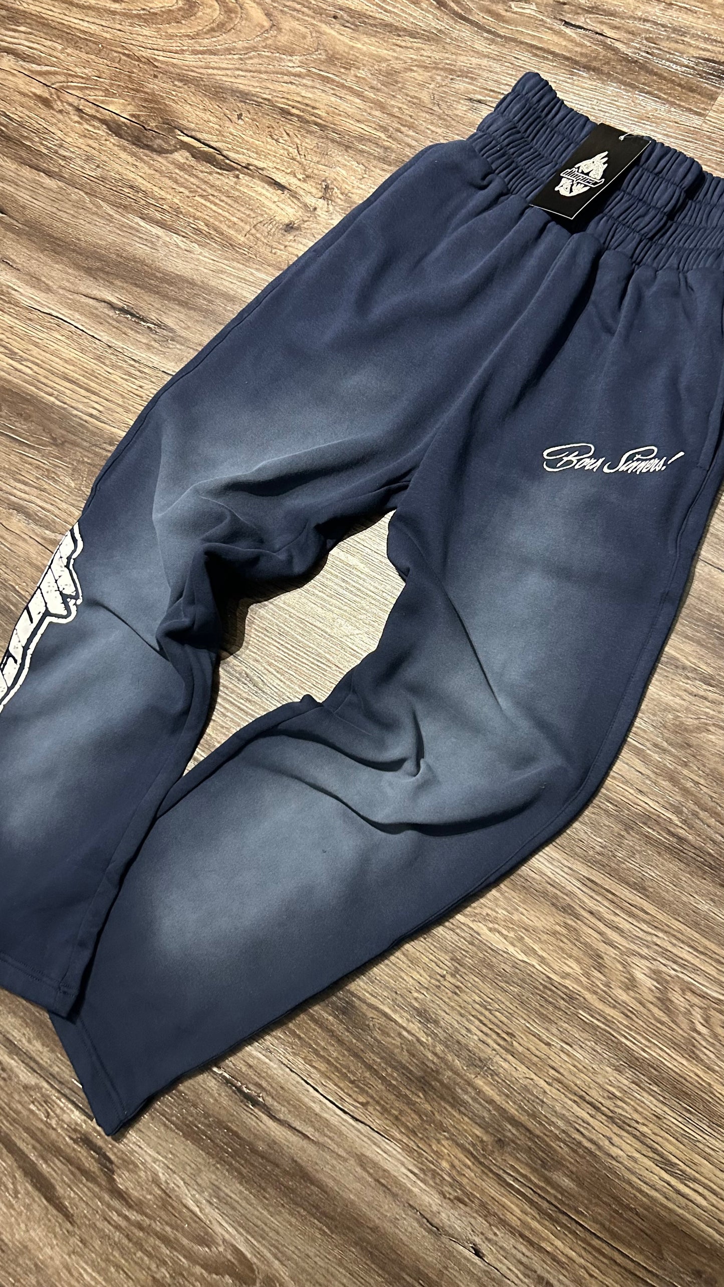 Navy Blue Double Waistband Sweatpants