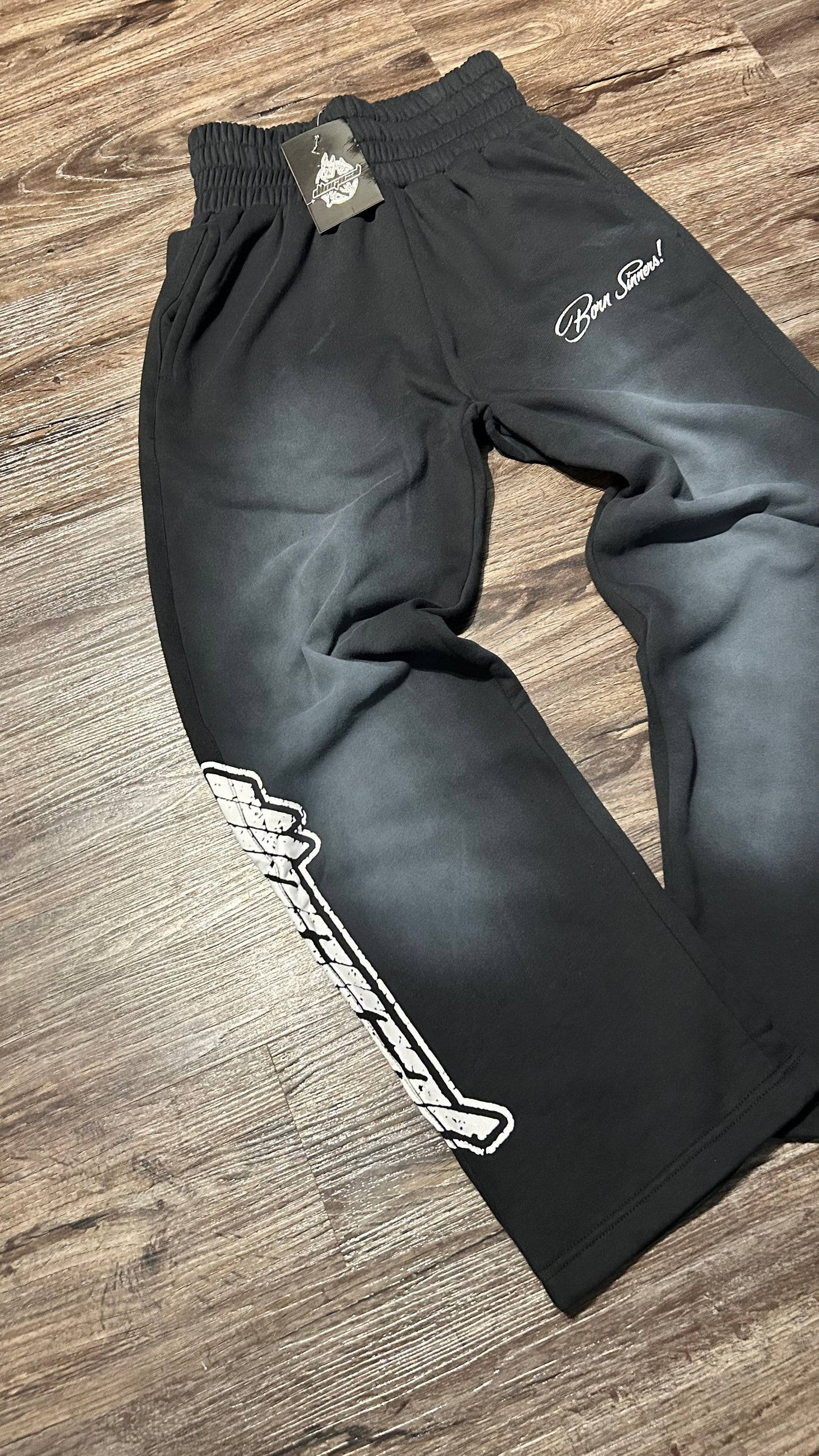 Black Double Waistband Sweatpants