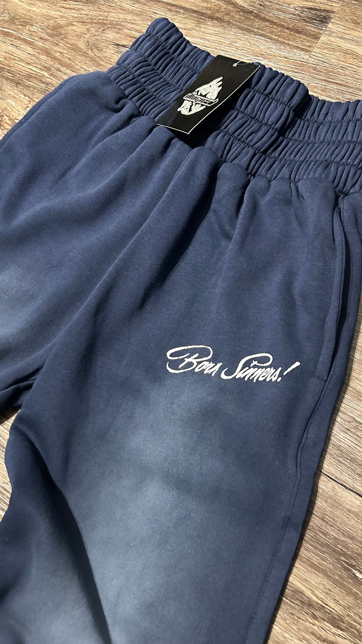 Navy Blue Double Waistband Sweatpants