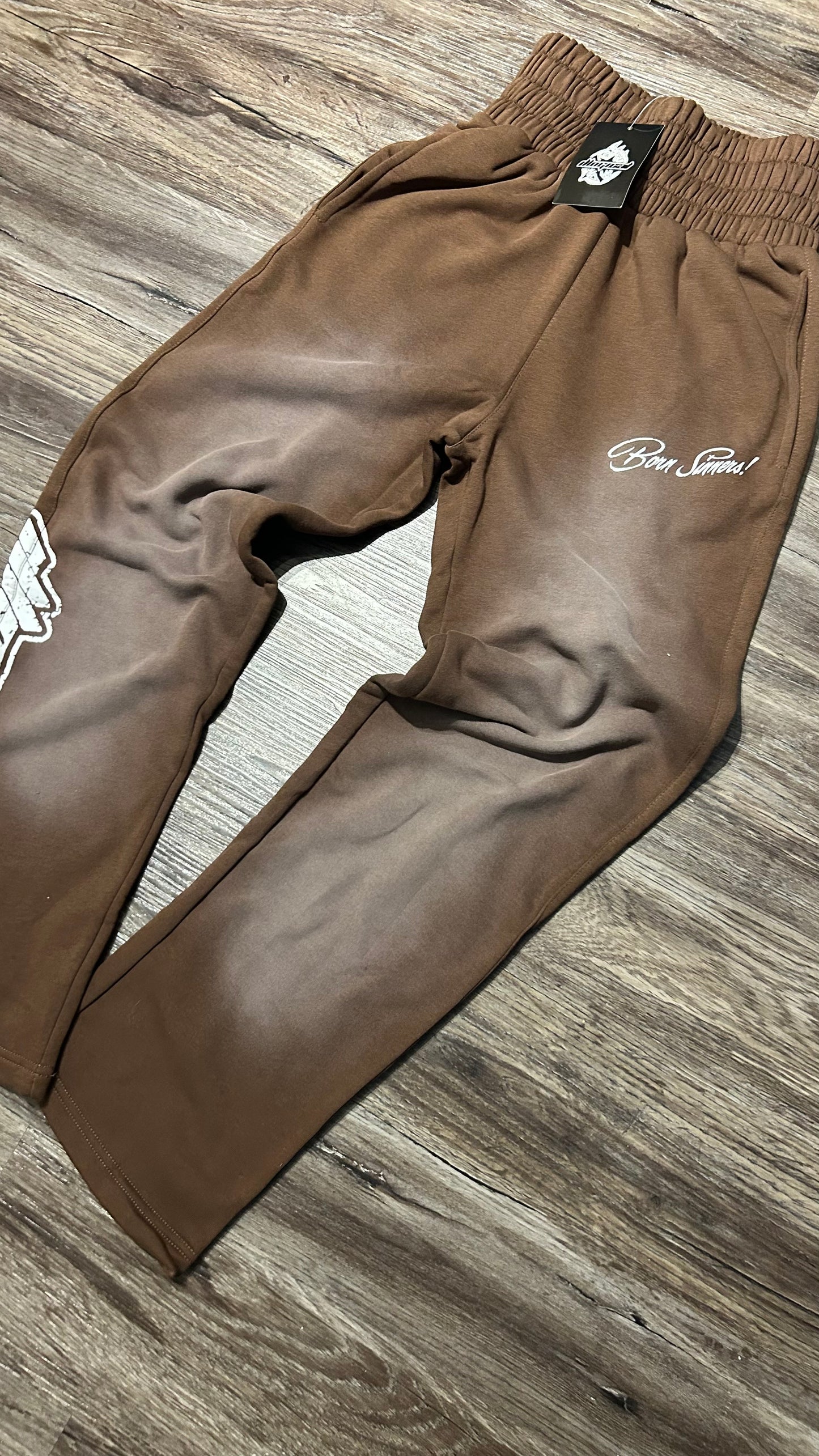 Chocolate Brown Double Waistband Sweatpants