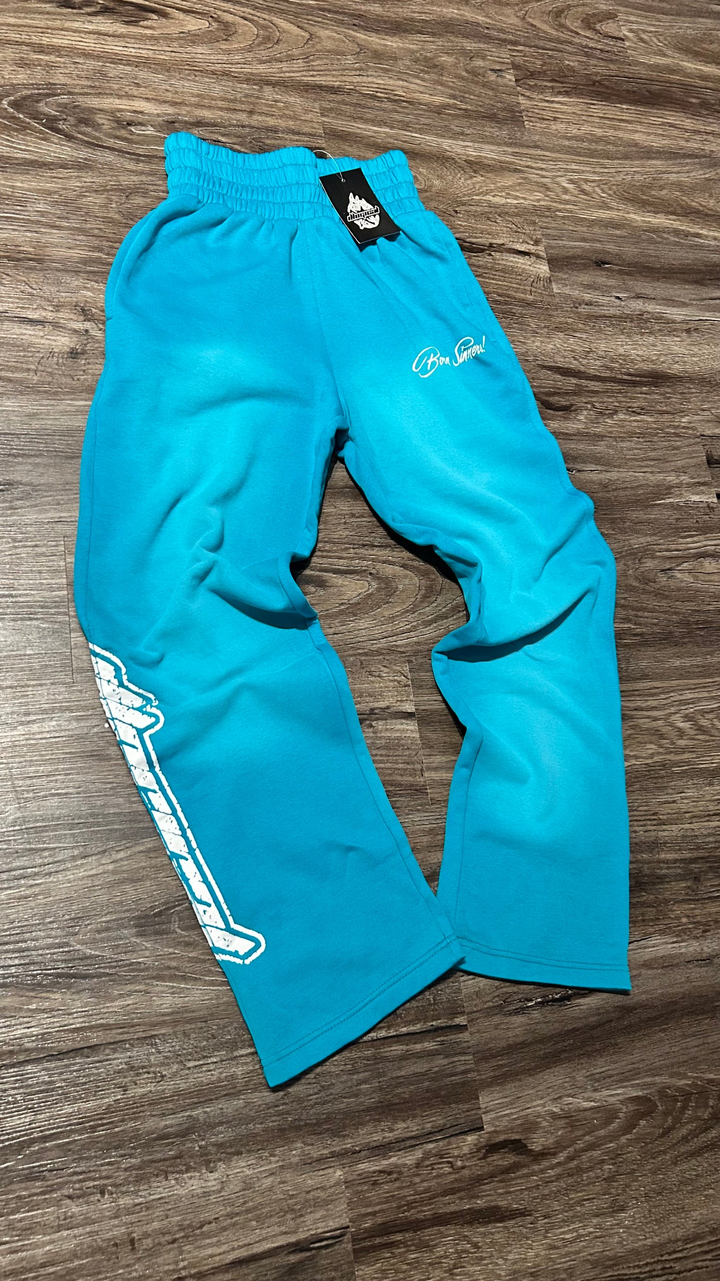 Teal Double Waistband Sweatpants